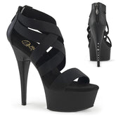 Pleaser Captiva 669 Black Elastic Band Platform Shoes